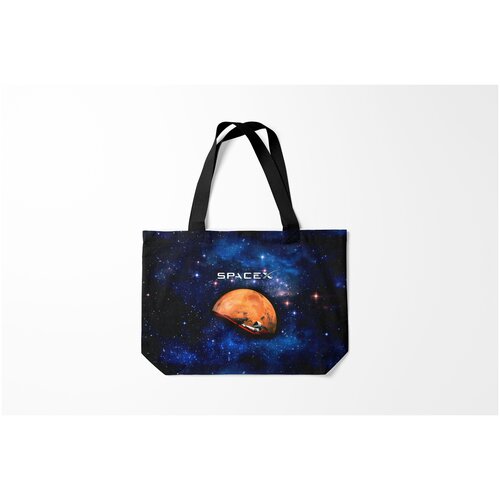 фото Сумка-шоппер / 46х35 см / популярные иллюстрации / астрономия космос space x burnettie