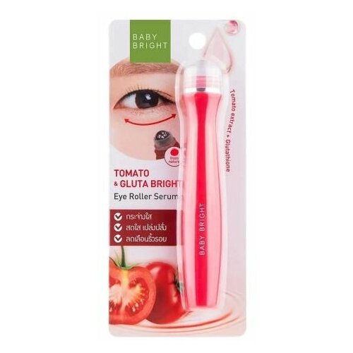 Baby Bright, Роллер Для Кожи Вокруг Глаз с Томатом и Глутатионом, Tomato  & Gluta Bright Eye Roller Serum, Thailand, 15 мл