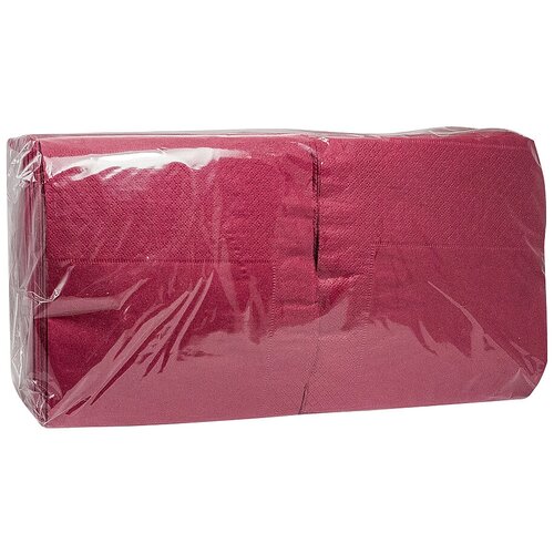 Салфетка бумажная бордовая 33х33 см 2-сл 200 шт/уп самарт 1 уп