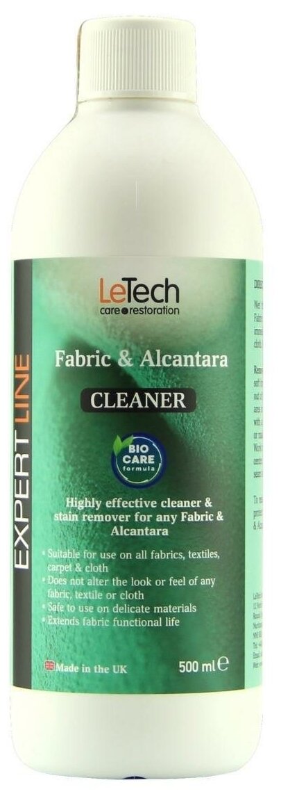 Средство для чистки ткани текстиля сидений диванов и алькантары LeTech Fabric & Alcantara Cleaner 500мл