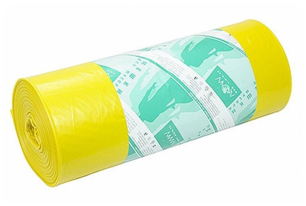 фото Мешки для мусора ALMIN, 180л, 900х1100 мм, 70 мкм, 25 шт/рул, ПВД, желтый