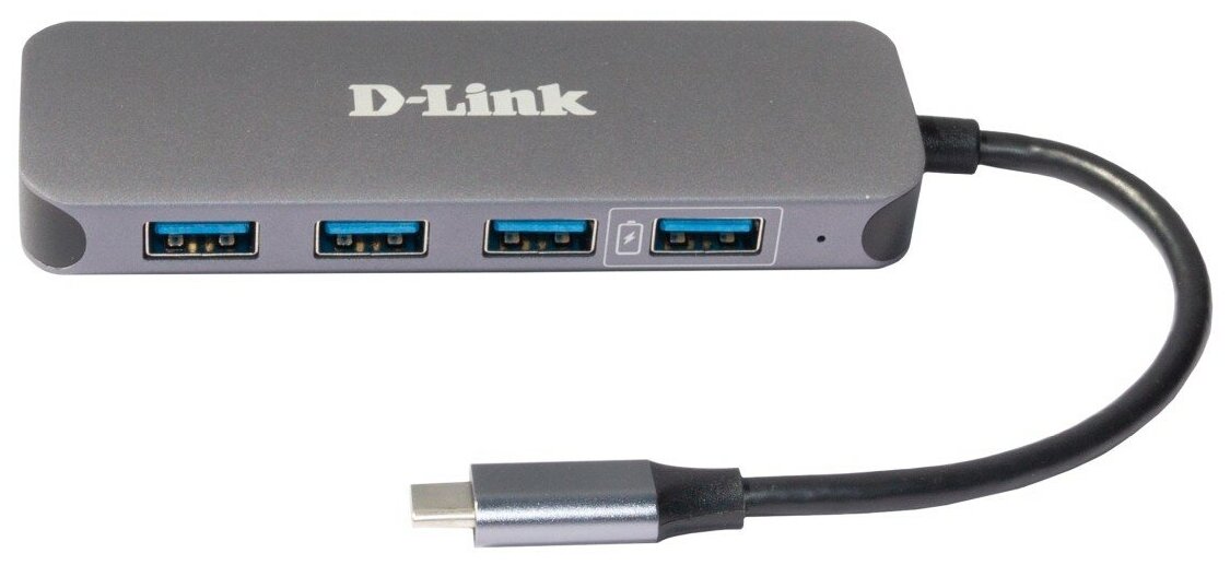 D-Link Сетевое оборудование DUB-2340 A1A Концентратор с 4 портами USB 3.0 1 порт с поддержкой режима быстрой зарядки , 1 портом USB Type-C PD 3.0 и