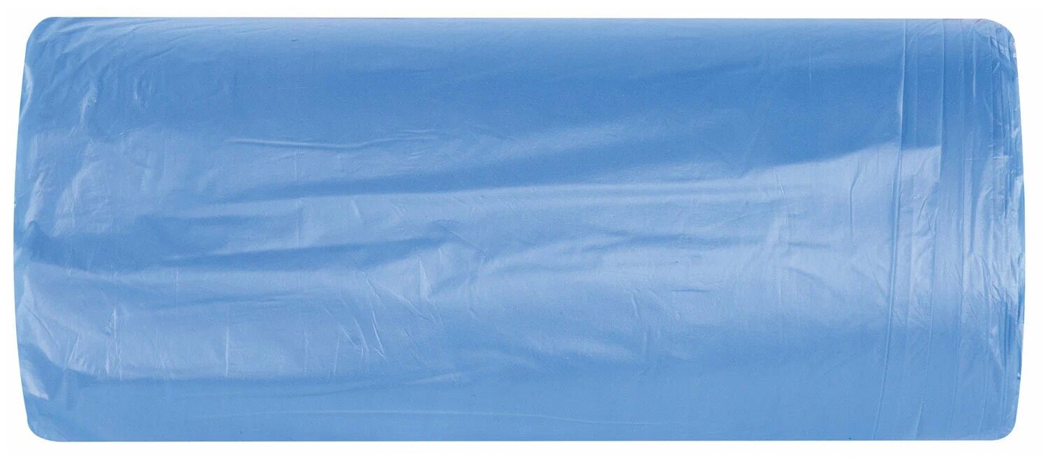 Мешки для мусора 30л синие в рулоне 30 шт прочные, ПНД 10 мкм, 50х60см, LAIMA, 601378 - фотография № 3