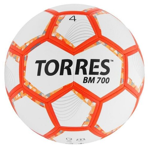 Мяч/ Активные игры/ Игры на свежем воздухе/ Мяч футбольный Активия BM 700, размер 4, 32 панели, PU, гибридная сшивка, цвет бежевый/оранжевый/серый