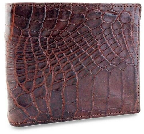 Кошелек Exotic Leather, фактура под рептилию, коричневый