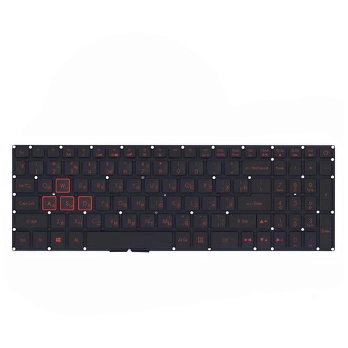 Клавиатура keyboard NKI15130FT для ноутбука Acer Nitro 5 AN515 AN515-51 AN515-52 AN515-53 черная с красной подсветкой 1598₽