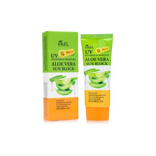Крем солнцезащитный с алоэ Ekel Soothing And Moisture Sun Block SPF50+ PA+++ Aloe Vera