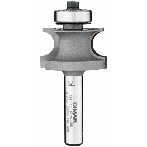 Фреза Dimar (Димар) 1241115 катушка спинка кровати R5 D28,2x16,5 L57 подшипник, хвостовик 8