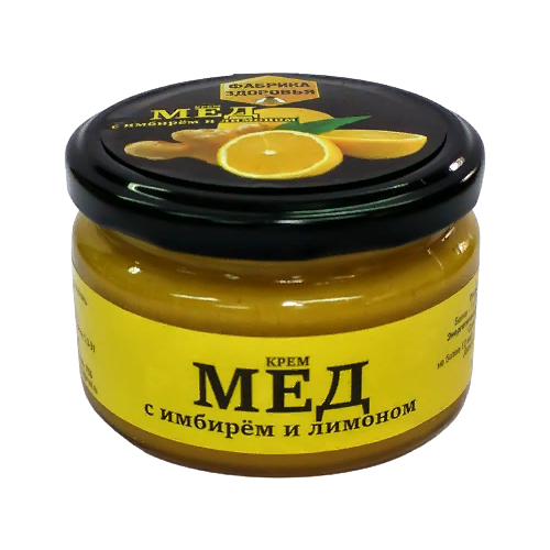 Крем-мёд с имбирём и лимоном премиум из Башкирии 300 гр.