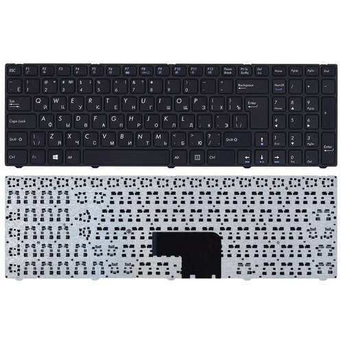 Клавиатура для ноутбука DNS Pegatron C15 C17 черная с рамкой клавиатура для ноутбука dns pegatron b14y p n mp 11p53su 5281 0kn0 a01ru12