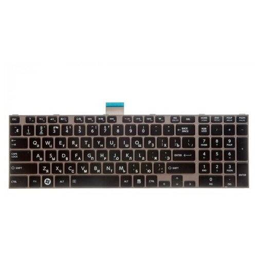 Клавиатура для ноутбука Toshiba Satellite C850 C850D C855 C855D L850 L850D L855 L855D чёрная с серой рамкой pn NSK-TV0GC 2000₽