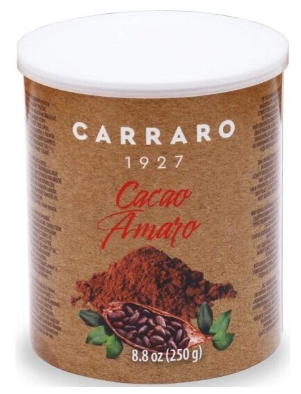 Какао-порошок Carraro Cacao Amaro 250 г TIN