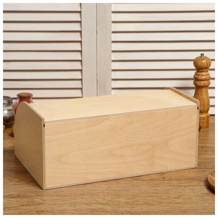 Хлебница деревянная "Буханка", прозрачный лак, 38×24.5×16.5 см - фотография № 3