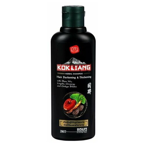 Kokliang Натуральный шампунь Kokliang бессульфатный, травяной, для тёмных волос, 200 мл