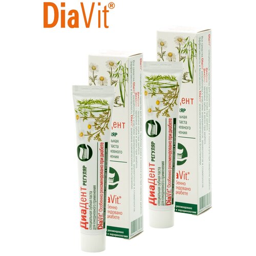 Комплект DiaVit Зубная паста Диадент Регуляр 50 мл. х 2 шт.