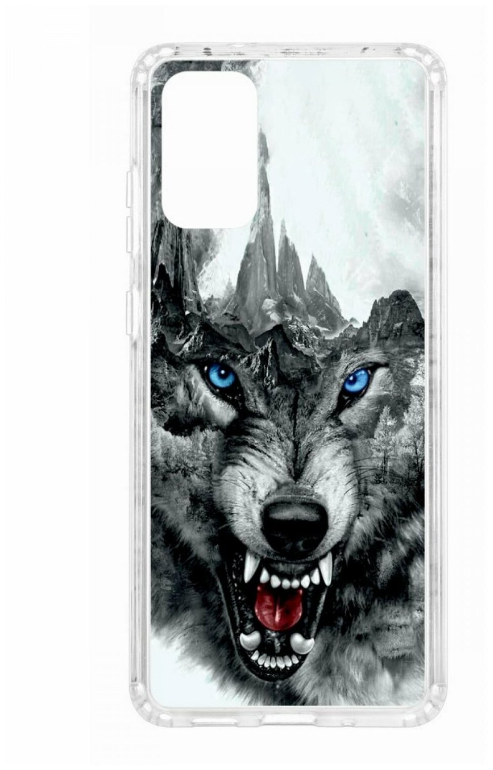 Чехол для Samsung Galaxy S20 Plus Kruche Print Волк, противоударная пластиковая накладка с рисунком, силиконовый бампер с защитой камеры, кейс с принтом