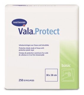 Hartmann Vala Protect basic Защитные простыни Вала Протект бэсик, 38 х 38 см, 250 шт.