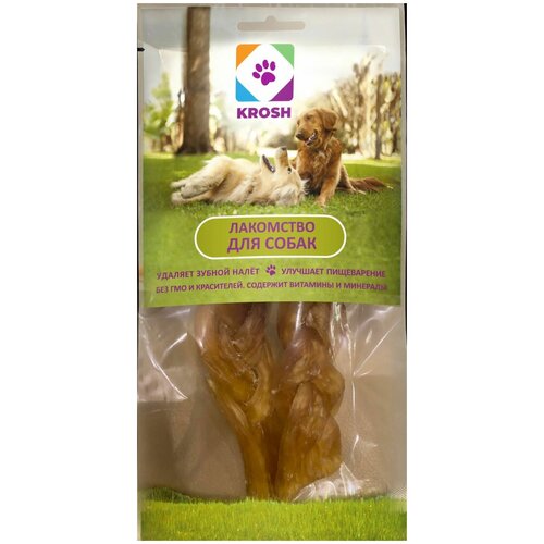 Krosh лакомство для собак жила становая говяжья косичка 60 гр