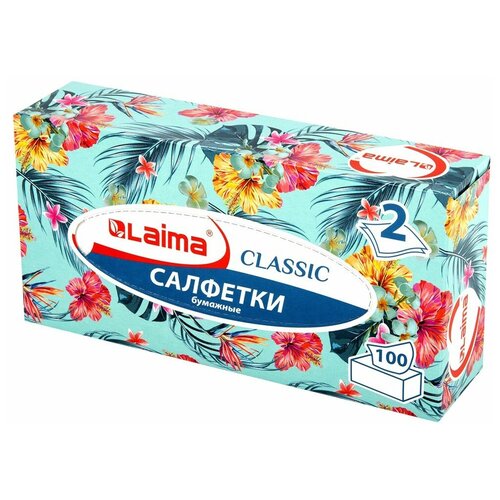 Набор из 5-ти упаковок косметических салфеток в картонном боксе 2-слойные, LAIMA Everyday - всего 500 штук