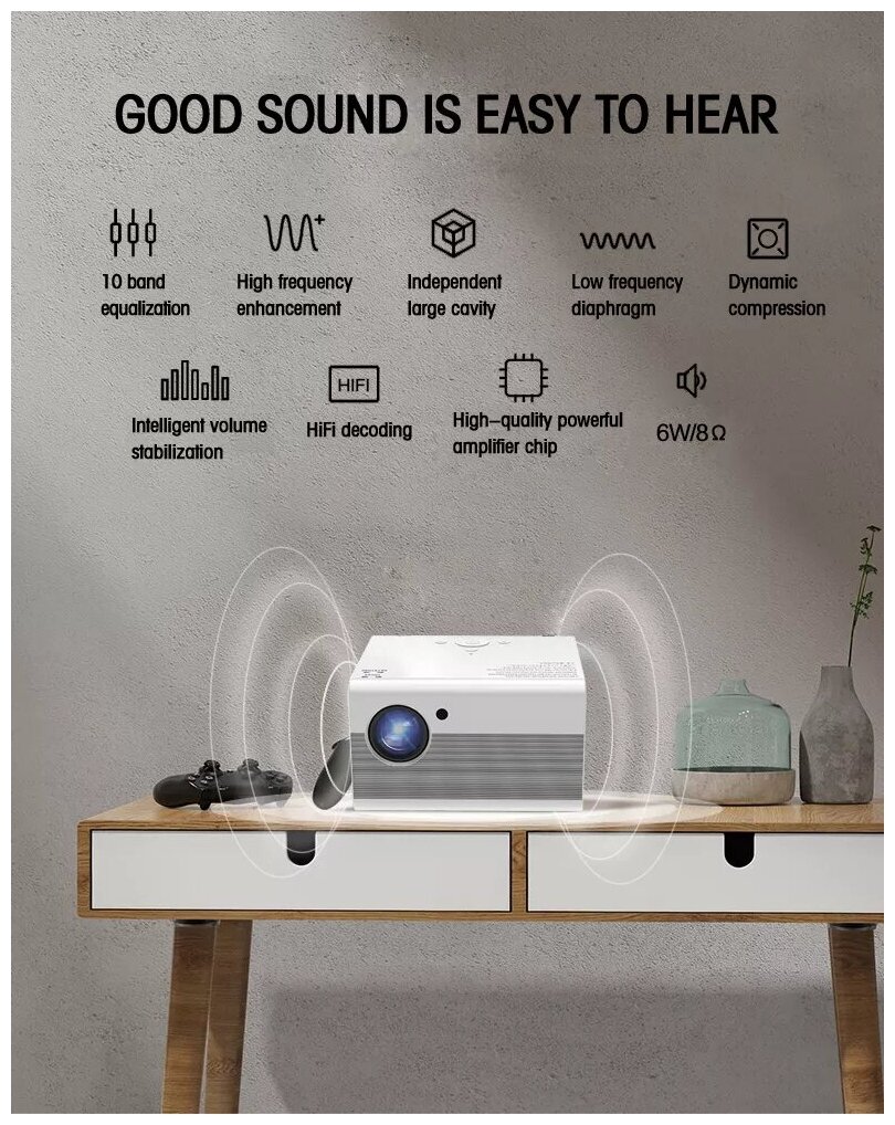 Цифровой мультимедия проектор MBRIDGE T10 200 ANSI LCD Full HD 19201080 90 Вт - белый