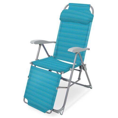 Кресло-шезлонг с подножкой складное 3 К3/Б, бирюзовый
