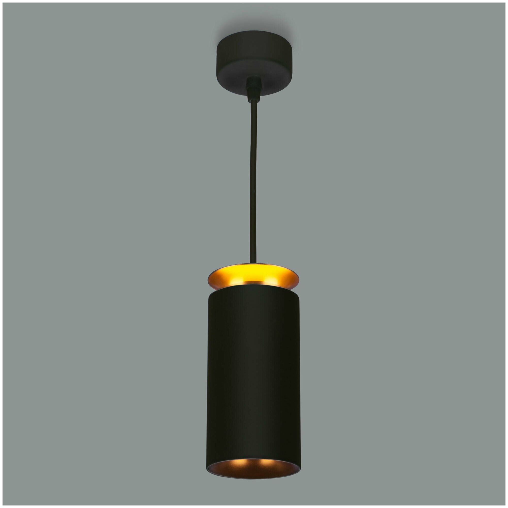 Подвесной светодиодный светильник Elektrostandard DLS021 9+4W 4200К черный матовый/золото IP20