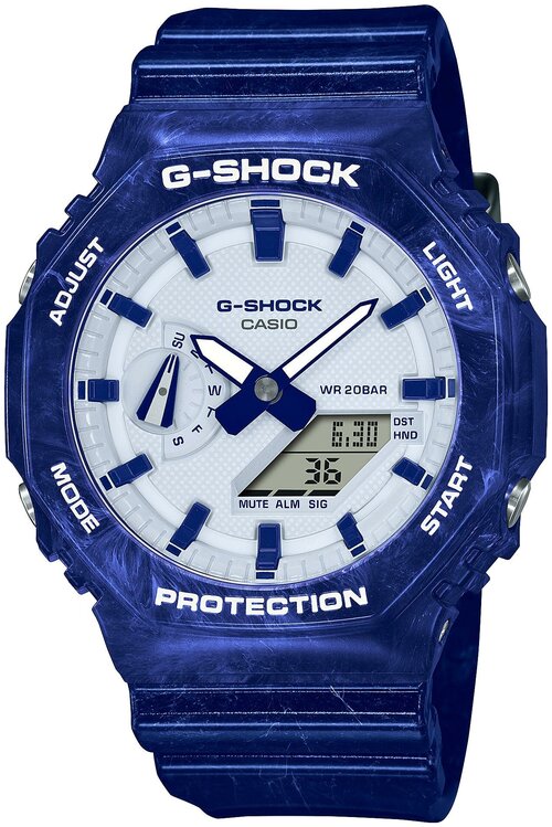 Наручные часы CASIO G-Shock GA-2100BWP-2A, синий, черный