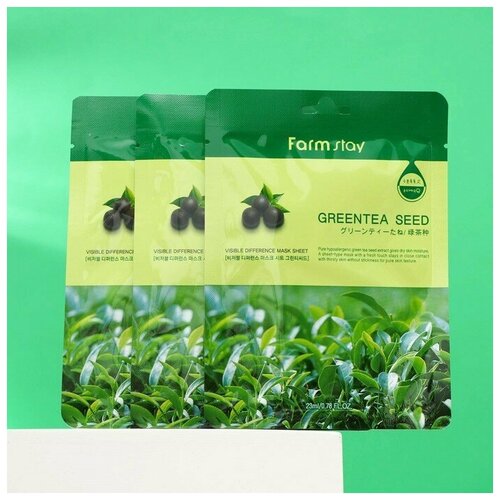 Купить Набор масок для лица Farmstay, с экстрактом семян зеленого чая, 3 шт. Теро Пром 7995156