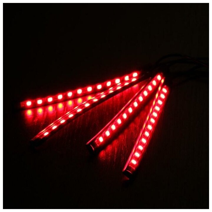 Подсветка салона 9 LED-5050, 14 см, пульт, светомузыка, мультисвет RGB, 4 шт