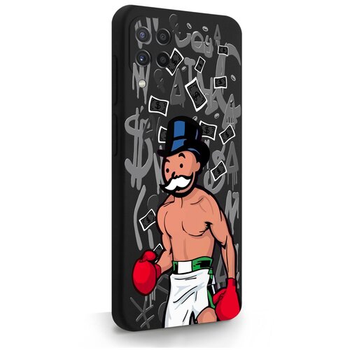 Черный силиконовый чехол MustHaveCase для Samsung Galaxy A22 Monopoly Boxing Монополия Боксер для Самсунг Галакси А22
