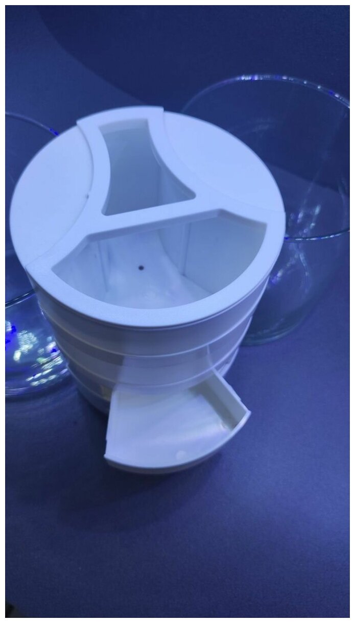 Аквариум для петушков AquaSyncro NW04 WHITE, объем 2х2л, белый, свет LED 3 белых и 1 синий диод - фотография № 6