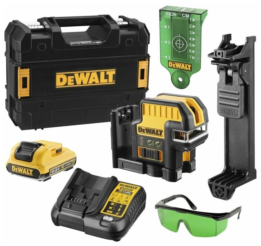 Самовыравнивающийся зеленый лазерный уровень DEWALT DCE0825D1G, 5 точечных проекций