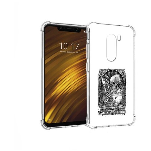 Чехол задняя-панель-накладка-бампер MyPads девушка скелет для Xiaomi Pocophone F1 противоударный чехол задняя панель накладка бампер mypads красивая девушка в шлеме для xiaomi pocophone f1 противоударный