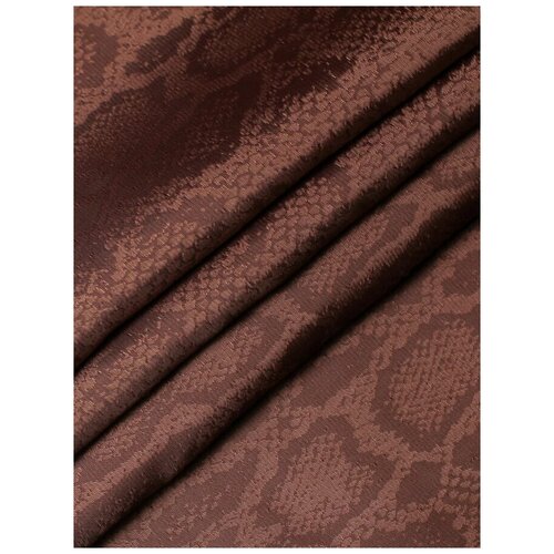 Ткань подкладочная жаккард, коричневая MDC FABRICS S102/83, полиэстер, вискоза, для шитья, для верхней одежды. Отрез 1 метр