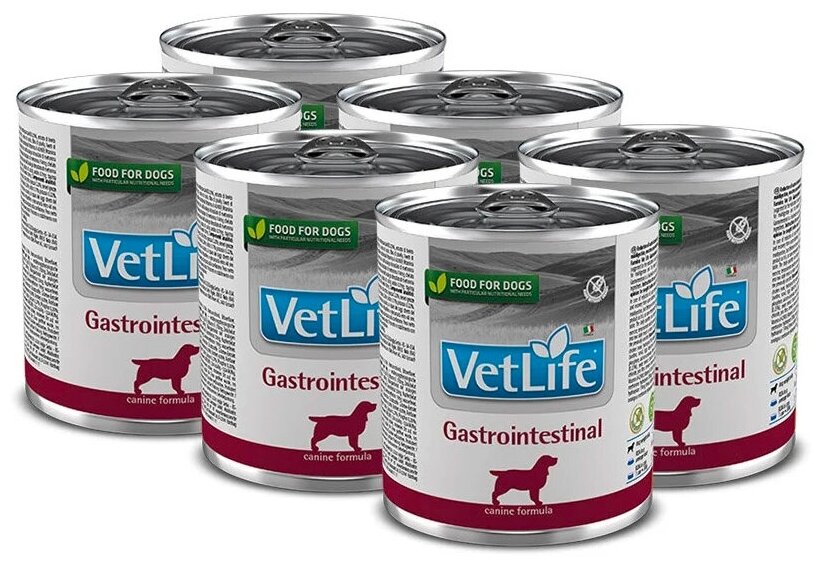 Влажный корм для собак Farmina Vet Life Gastrointestinal, при болезнях ЖКТ 12 шт. х 300 г