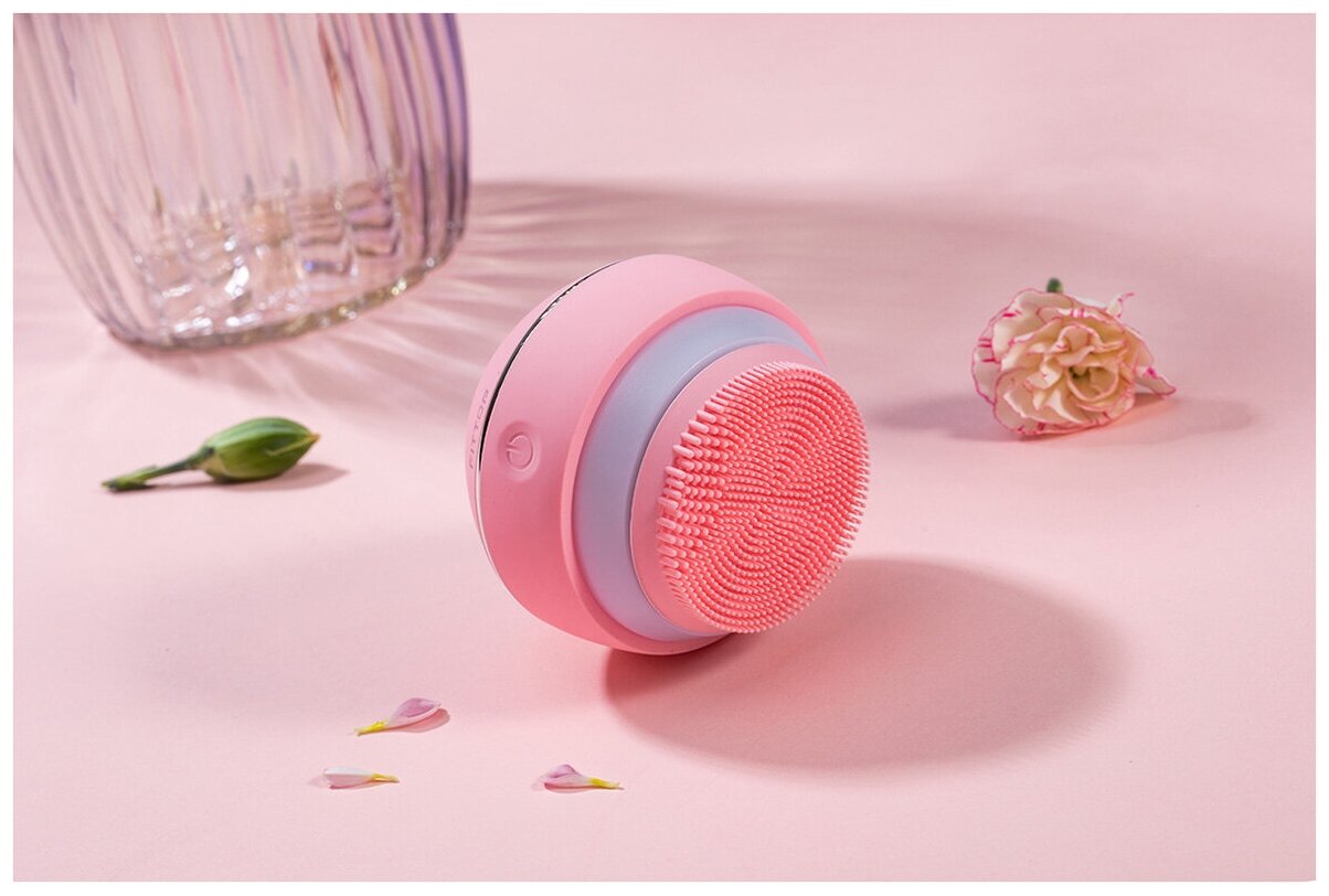 Массажер для ультразвуковой чистки лица FitTop L-Sonic, розовый - фотография № 4