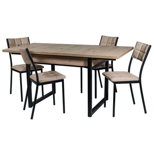 Обеденная группа (Стол Арт и 4 стула Дункан), Линкольн беж.