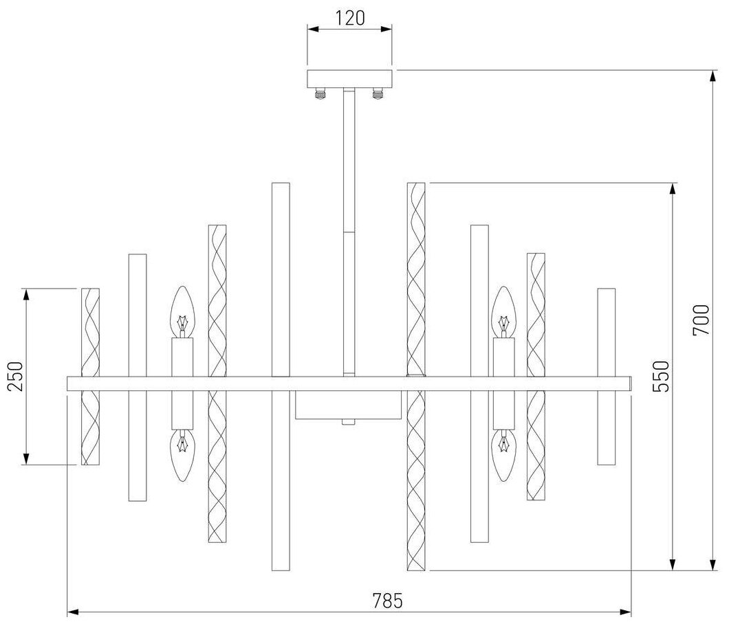 Умная потолочная люстра Bogate's 367/9 Smart Hollis никель E14 Minimir Home - фото №9