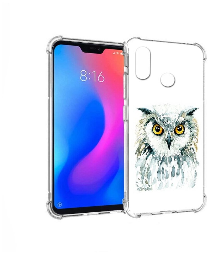 Чехол задняя-панель-накладка-бампер MyPads Серьезная сова для Xiaomi Redmi 6 Pro/Xiaomi Mi A2 Lite противоударный