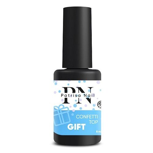 patrisa nail верхнее покрытие top gel прозрачный 100 мл Patrisa Nail верхнее покрытие Confetti Top, gift, 8 мл