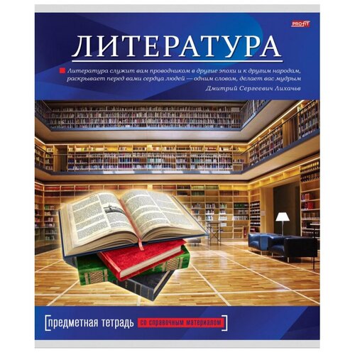 Тетрадь предметная А5 36л литература яркая классика линия,мел.обл.36-9099