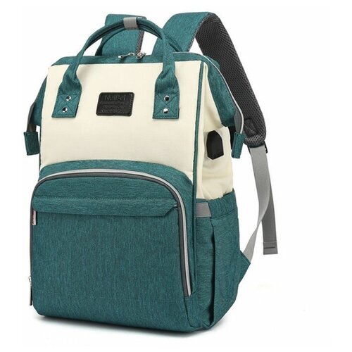 Рюкзак для мам Dokoclub с usb, рюкзак для мамы с термо-кармашками и креплениями на коляску. Цвет светло-серый.