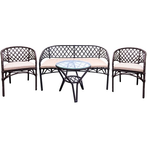 Набор мебели Фреско арт.FR-MТ001,FR-MТ002,FR-MТ003 коричневый, светло-коричневый 