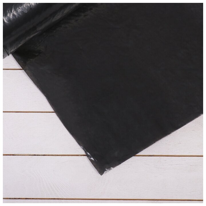 Плёнка полиэтиленовая, техническая, толщина 100 мкм, 100 × 3 м, рукав (2 × 1,5 м), чёрная, 2 сорт, Эконом 50 % - фотография № 1