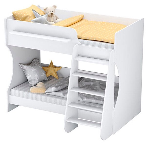 Кровать двухъярусная Polini kids Dream 1500 белый 124х164.2х135.7 см