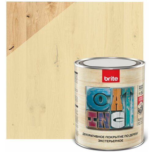 Декоративное покрытие по дереву BRITE FLEXX экстерьерное беленый дуб, банка 0,9 л 212453