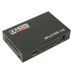 Разветвитель Espada EDH12, на 4 порта HDMI с усилителем до 30м + блок питания, черный - изображение