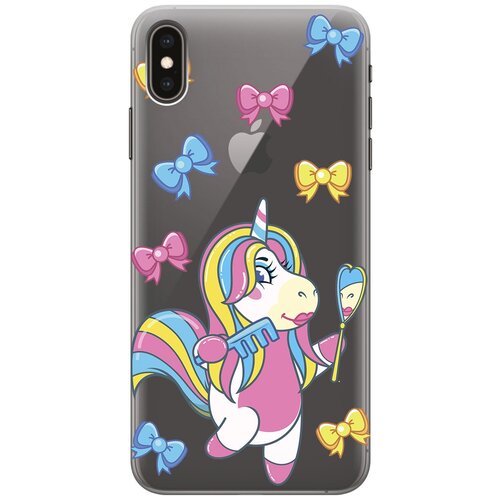 Силиконовый чехол на Apple iPhone XS Max / Эпл Айфон Икс Эс Макс с рисунком Lady Unicorn силиконовый чехол на apple iphone xs max эпл айфон икс эс макс с рисунком indifference w soft touch черный