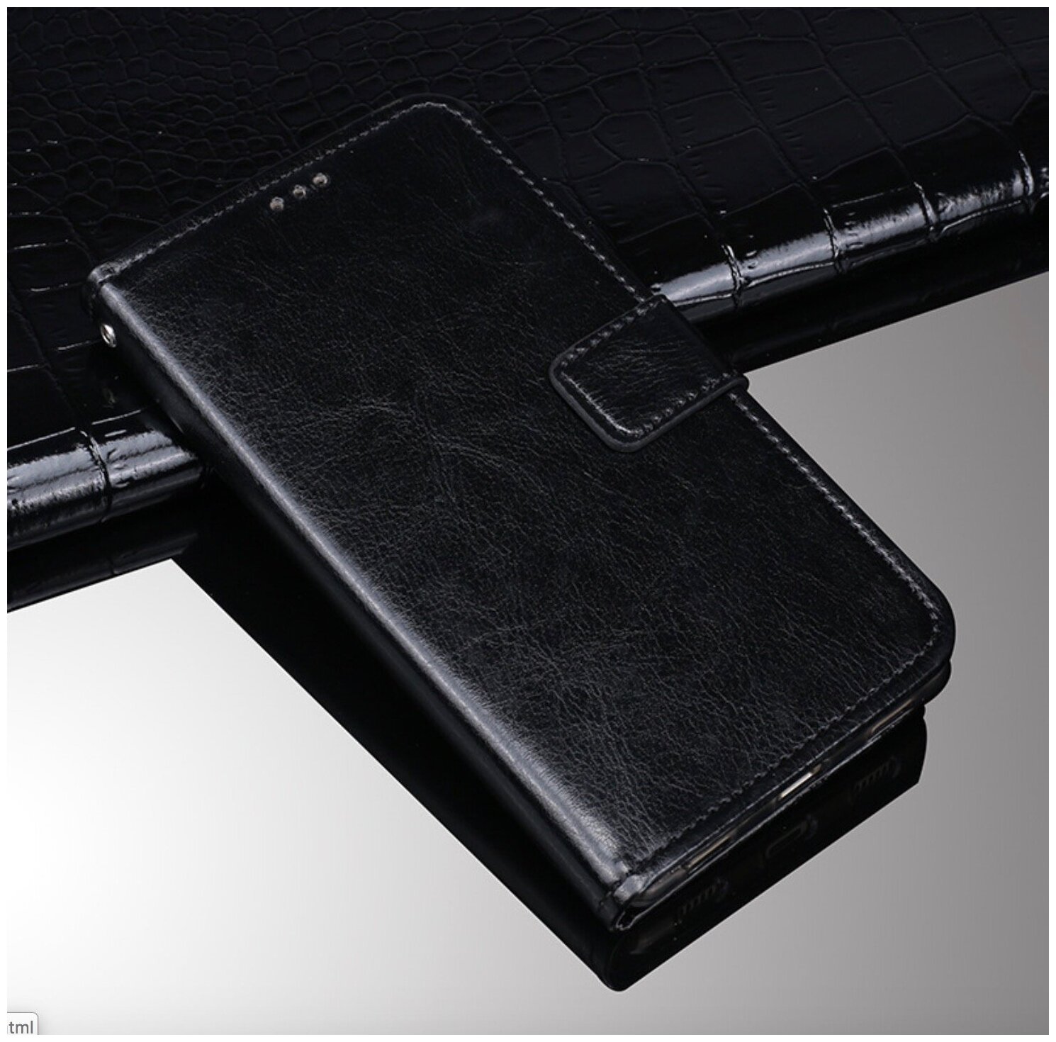 Чехол-книжка Чехол. ру для Realme XT / OPPO K5 из качественной импортной искусственной кожи с подставкой застежкой и визитницей черный