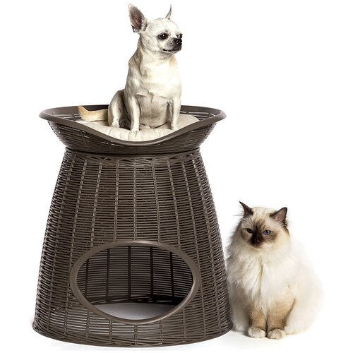 Bama Pet домик для кошек Pasha, с подушками, светло-коричневый/бежевый